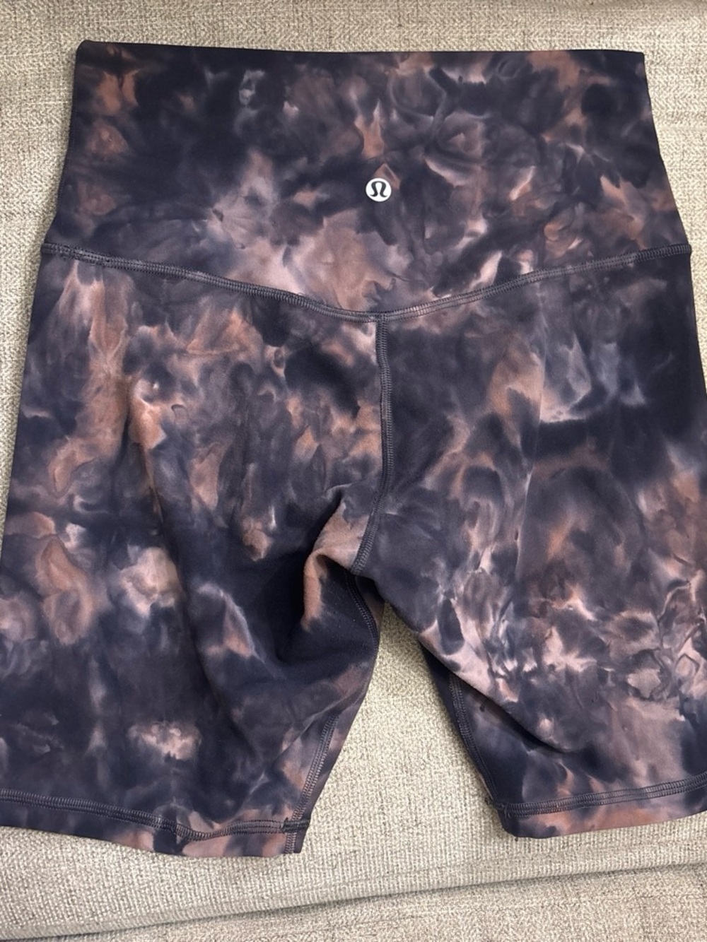 lululemon athletica Tie-Dye High-Rise Bike Shorts - navy blue and mauve